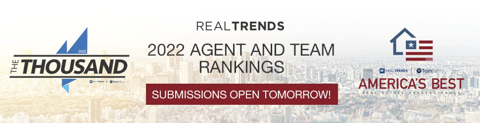 RealTrends 2022 Agent and Team Rankings OPEN January 13!